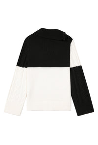 Petite Studio's Rowen Wool Sweater in Black & Ivory