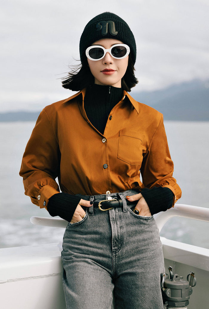 Petite Studio's Vincent Blouse in Rust