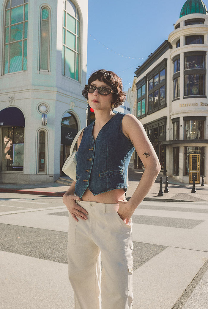 Petite Studio's Bridgett Vest in Denim