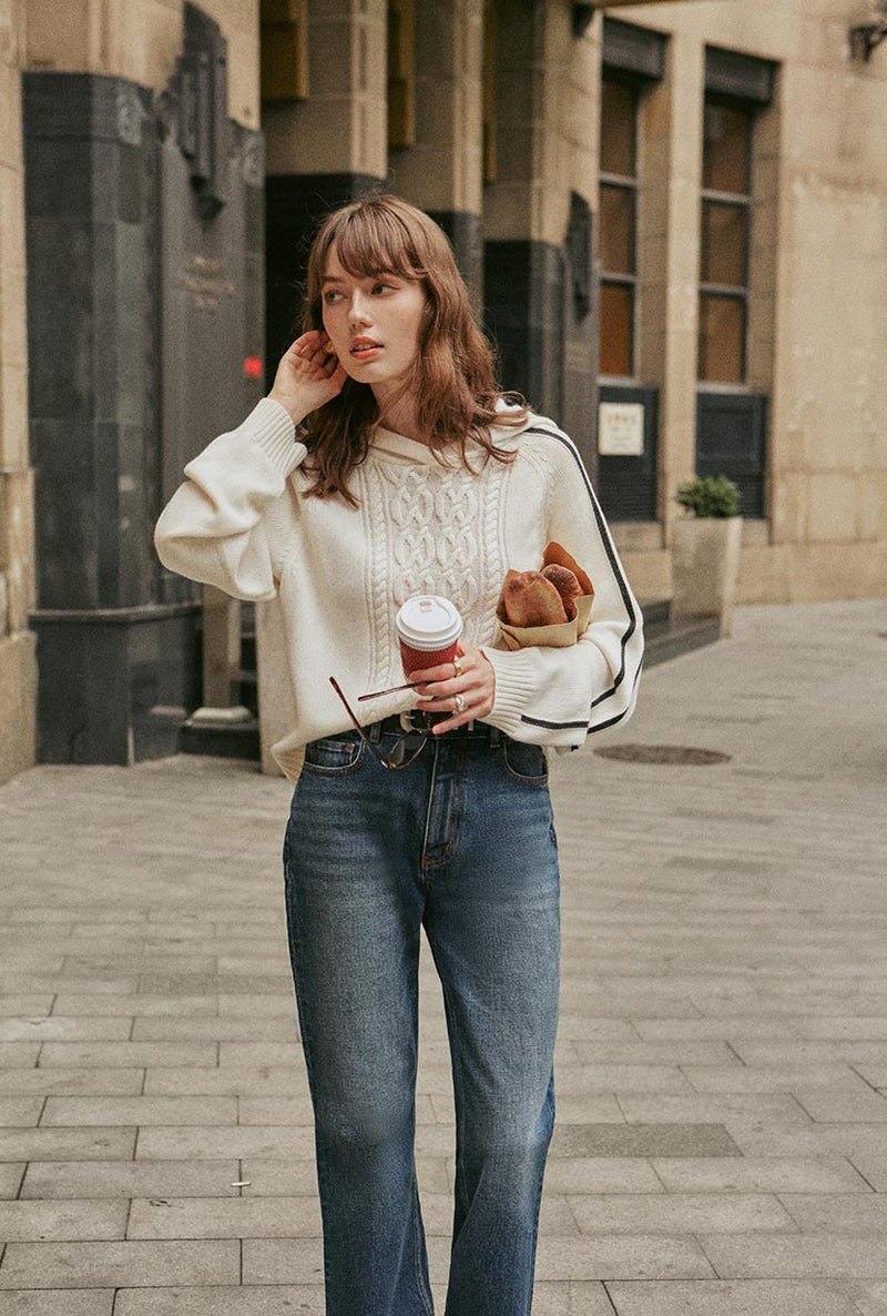 Petite Studio's Gracel Wool Hoodie in Ivory
