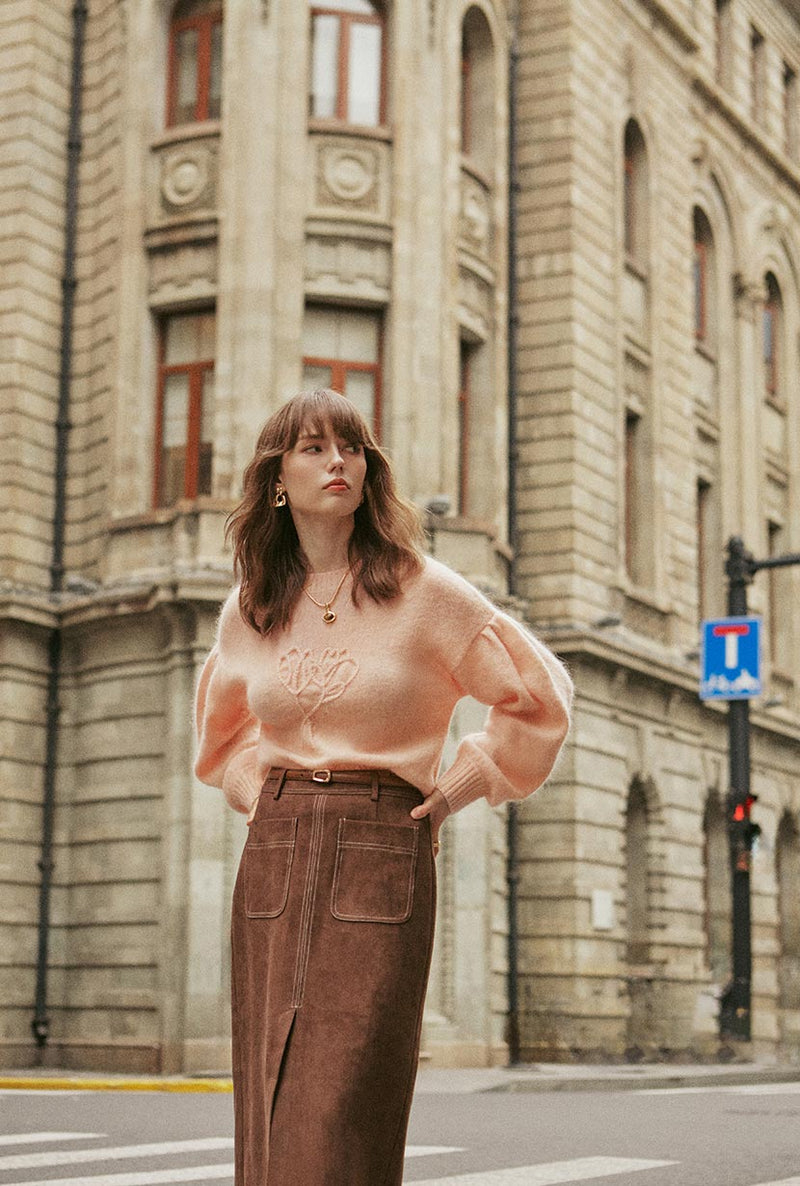 Petite Studio's Deidre Mohair Sweater in Apricot