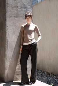 Petite Studio's Hedi Wool Blend Layered Top in Oat