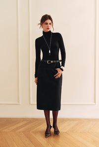 Petite Studio's Freja Cashmere Blend Turtleneck in Black