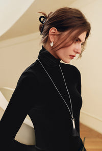 Petite Studio's Freja Cashmere Blend Turtleneck in Black