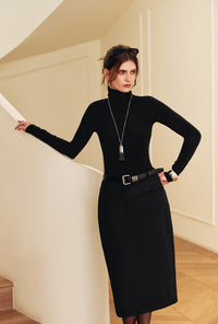 Petite Studio's Freja Cashmere Blend Turtleneck in Black