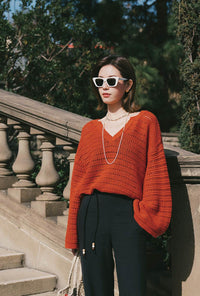 Petite Studio's Zerah Cotton Crochet Top in Ginger