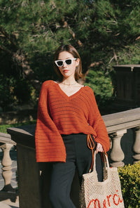 Petite Studio's Zerah Cotton Crochet Top in Ginger