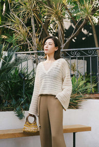 Petite Studio's Zerah Cotton Crochet Top in Cream