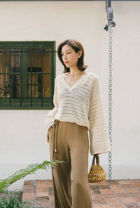 Petite Studio's Zerah Cotton Crochet Top in Cream