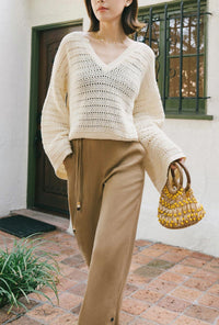 Petite Studio's Zerah Cotton Crochet Top in Cream