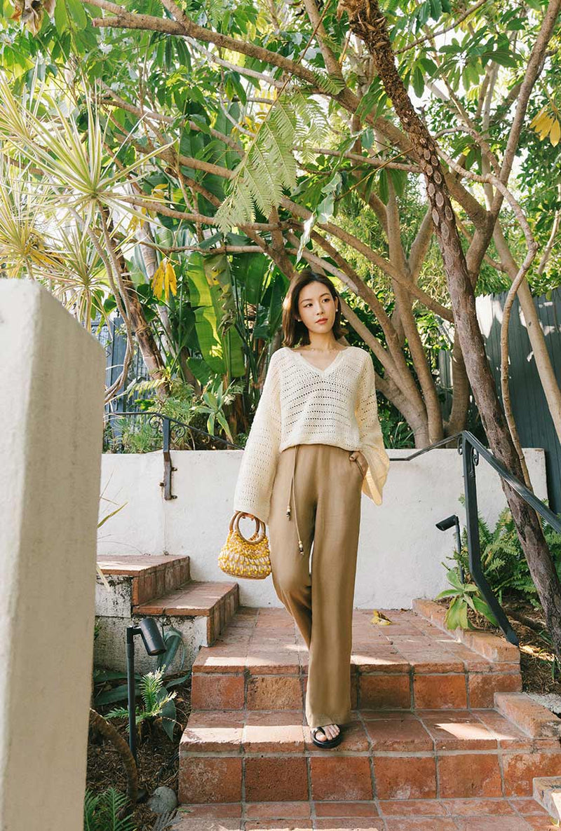 Petite Studio's Zerah Cotton Crochet Top in Cream