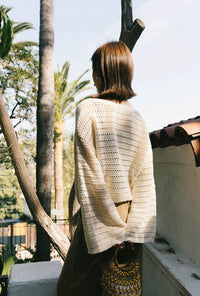Petite Studio's Zerah Cotton Crochet Top in Cream