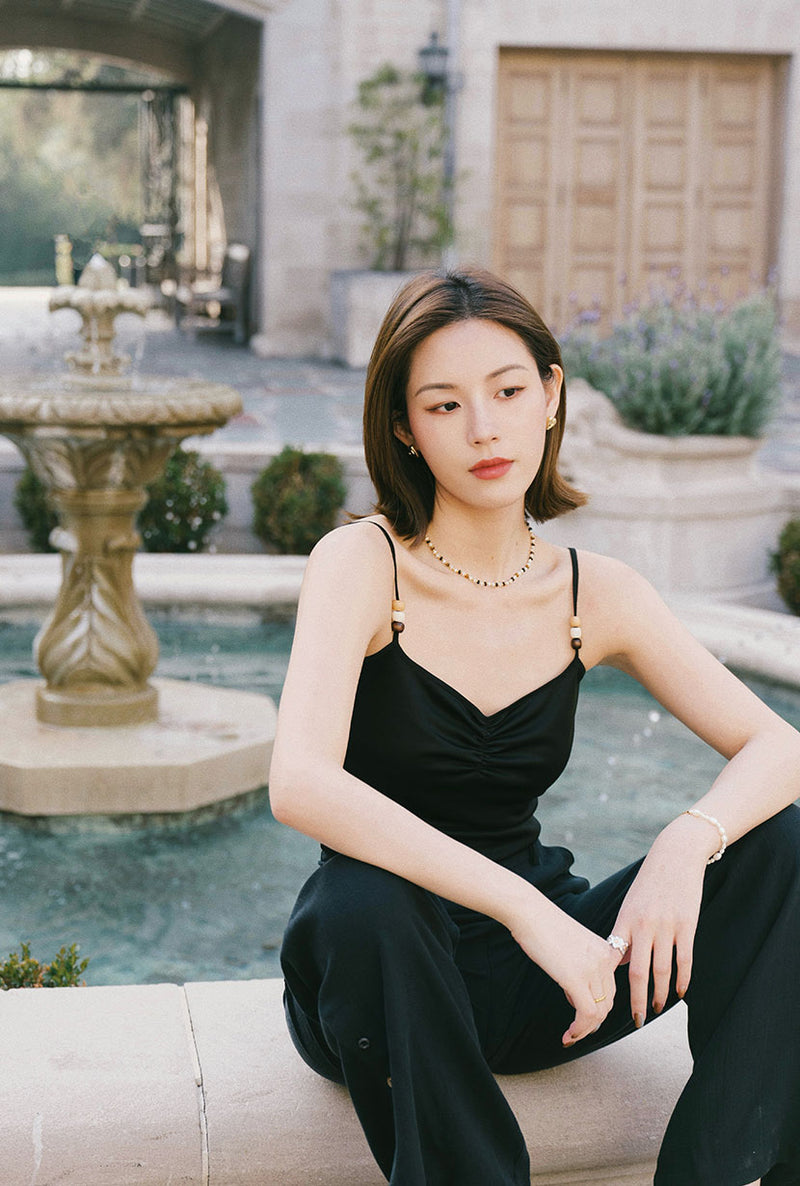 Petite Studio's Chavy Beaded Cami in Black