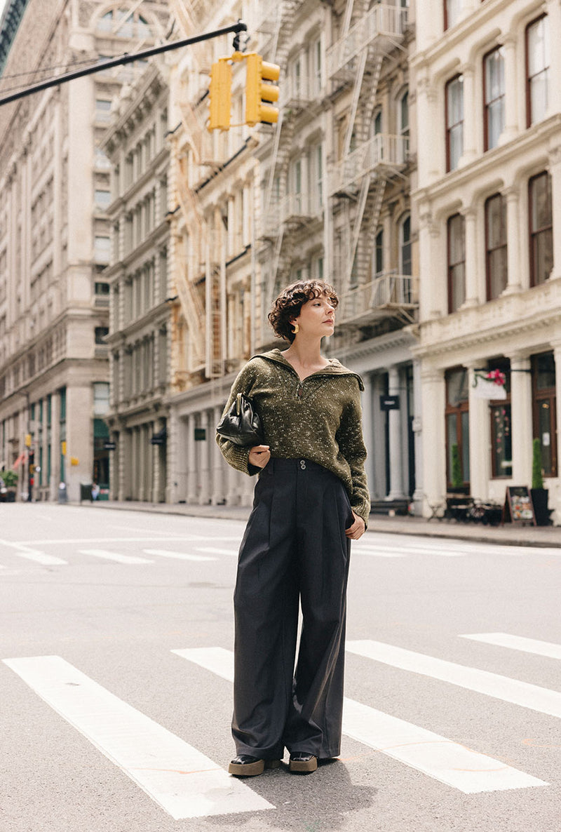 Petite Studio's Barry Wool Sweater in Moss
