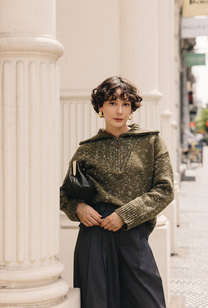 Petite Studio's Barry Wool Sweater in Moss
