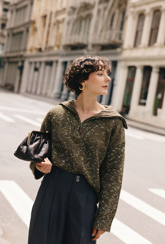 Petite Studio's Barry Wool Sweater in Moss
