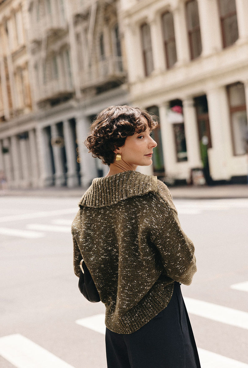 Petite Studio's Barry Wool Sweater in Moss
