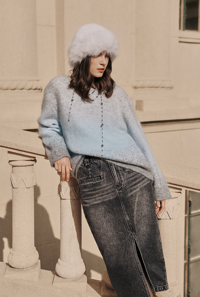 Petite Studio's Dale Mohair Sweater in Blue 