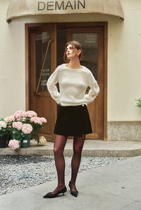 Petite Studio's Gilda Mohair Sweater in Ivory