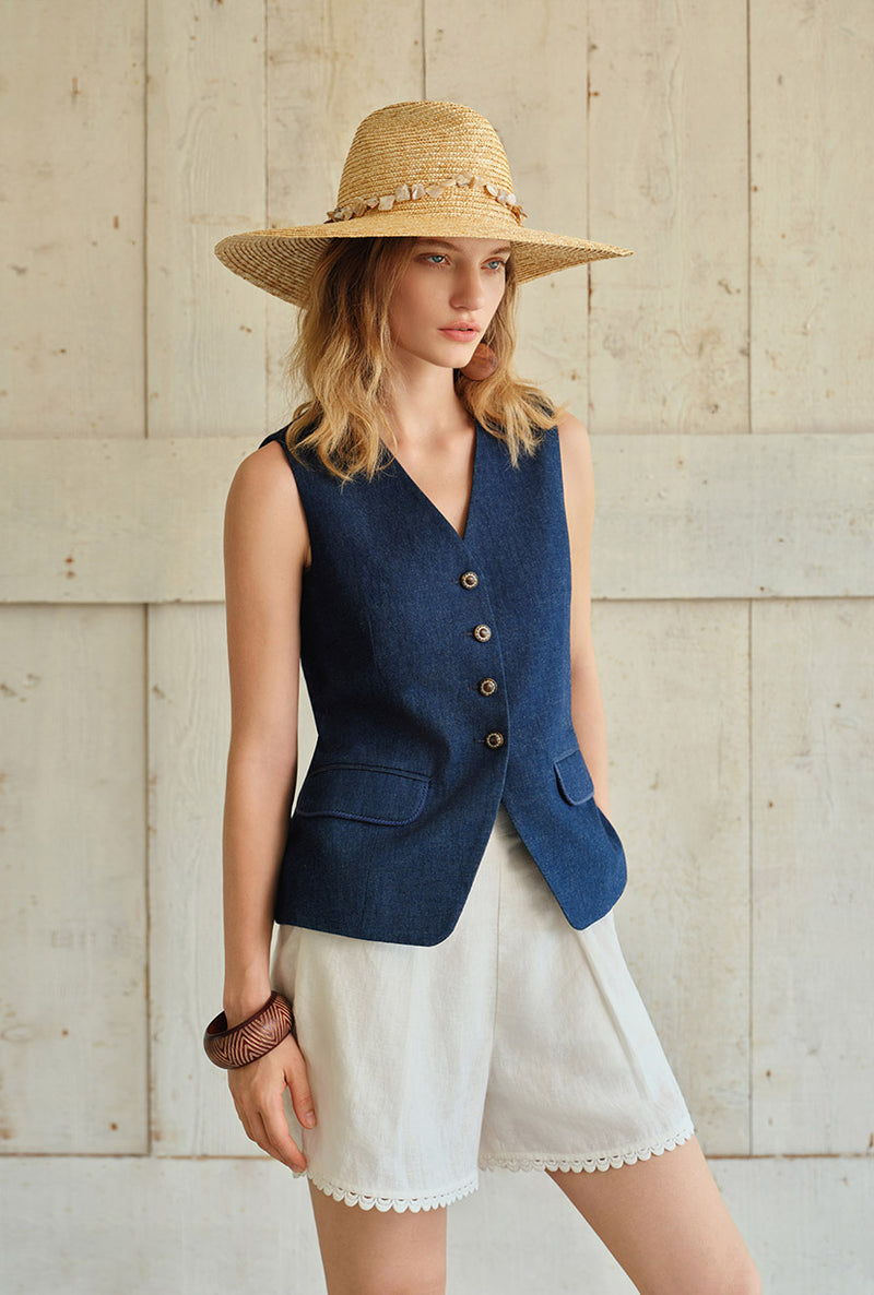 2018 summer dress cotton vest Petite Studio's Darien in Indigo which means would be 20 Free Boho Crochet Princess A-line wedding dress Skirt length:40