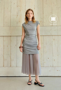 Petite Studio's Devito Jersey Cotton Top in Grey