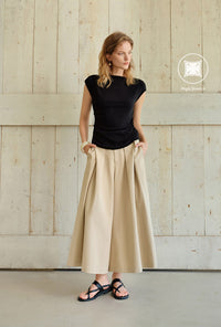 Petite Studio's Devito Jersey Cotton Top in Black