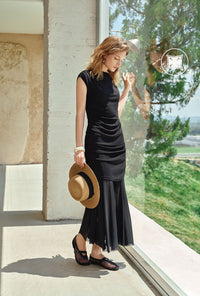 Petite Studio's Devito Jersey Cotton Top in Black