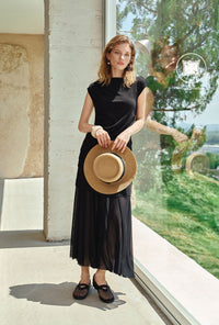 Petite Studio's Devito Jersey Cotton Top in Black