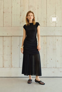 Petite Studio's Devito Jersey Cotton Top in Black