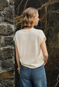 Petite Studio's Eugene Cotton Knit Top in Ivory 