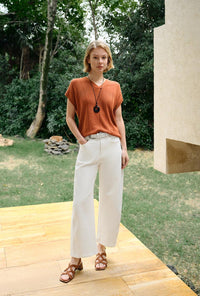 Petite Studio's Eugene Cotton Knit Top in Bronze