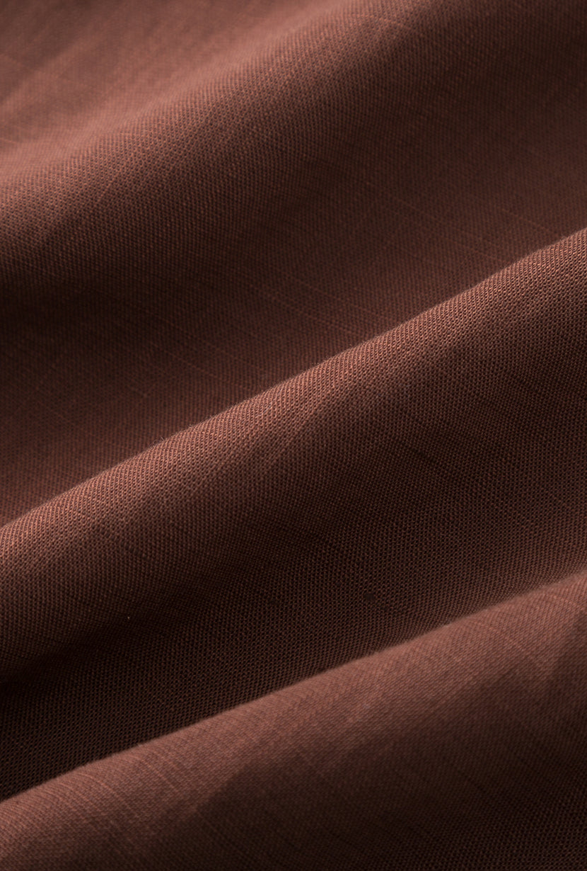 Petite Studio's Eris Linen Shirt in Chocolate