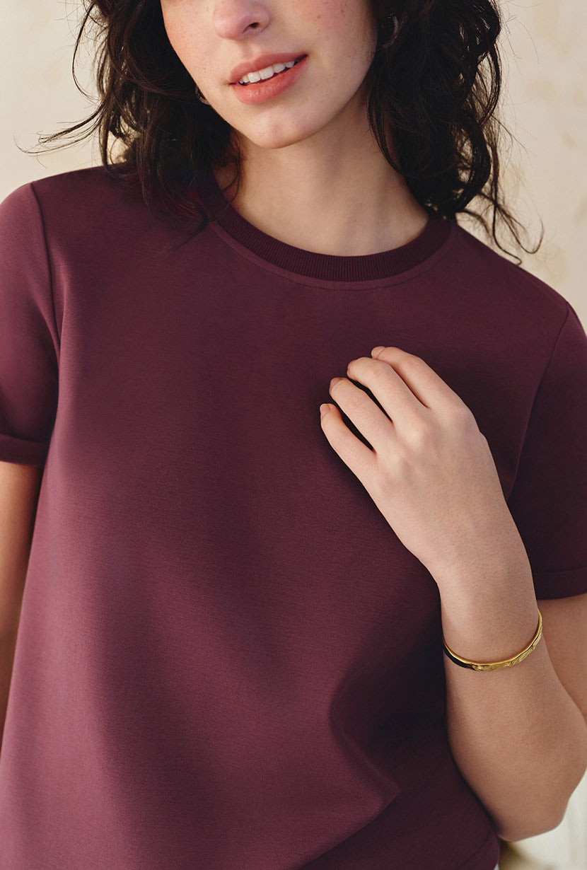 Petite Studio's Eunice Cotton T-shirt in Angora Red 
