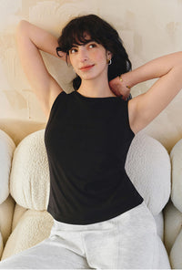 Petite Studio's Elyse Jersey Top in Black