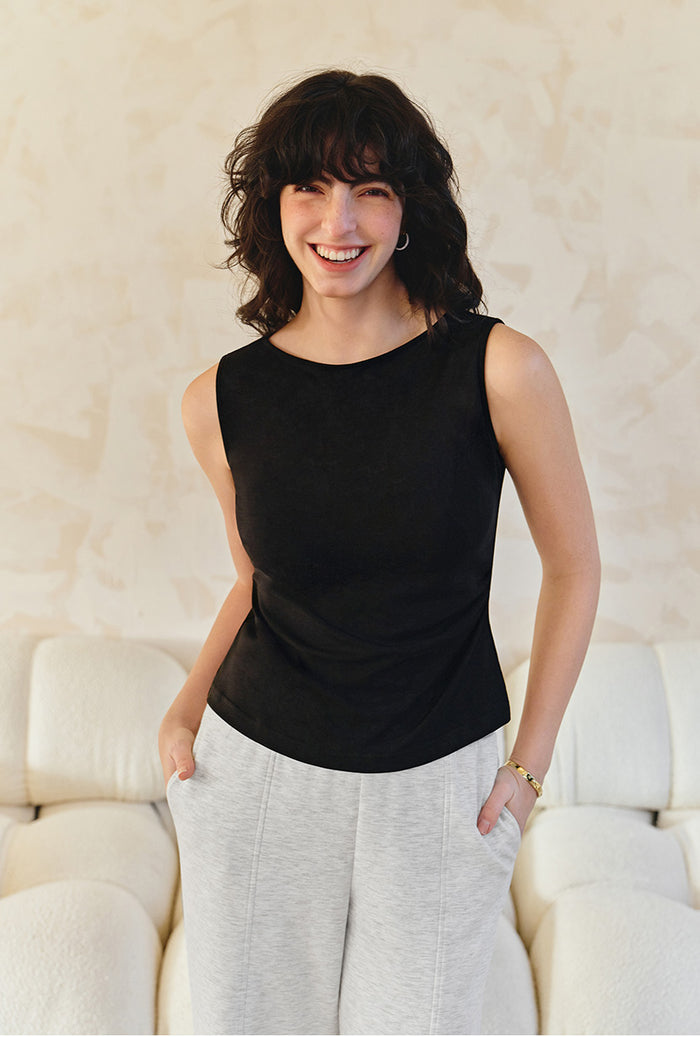 Petite Studio's Elyse Jersey Top in Black