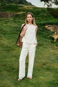 Petite Studio's Coraline Cotton Lace Top in Ivory
