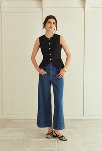 Petite Studio's Rozi Linen Vest in Black