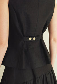 Petite Studio's Rozi Linen Vest in Black