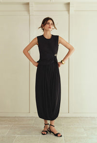 Petite Studio's Jeevan Jersey Cotton Top in Black