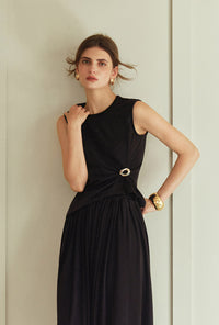 Petite Studio's Jeevan Jersey Cotton Top in Black