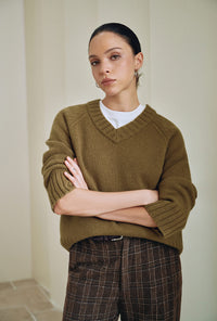 Petite Studio's Samuel Merino Wool Sweater in Mustard