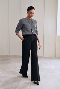 Petite Studio's Nori Merino Wool Scarf Sweater in Grey