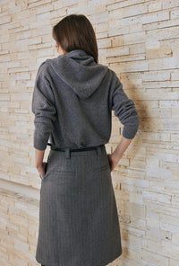 Petite Studio's Nori Merino Wool Scarf Sweater in Grey
