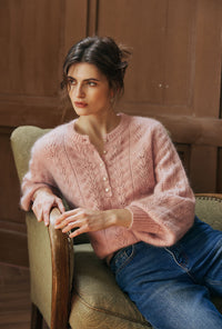 Petite Studio's Paisley Mohair Sweater in Melon