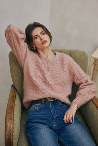 Petite Studio's Paisley Mohair Sweater in Melon