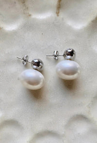 Petite Studio's Silver-Tone Pearl Earrings