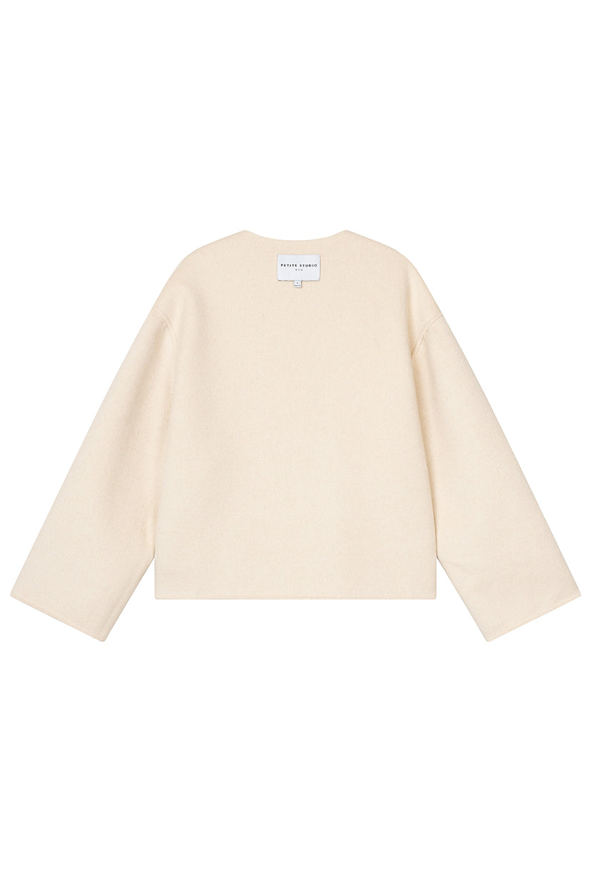 Petite Studio's Reversible Wool Jacket in Ivory & Camel