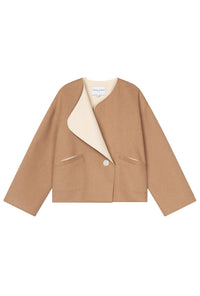Petite Studio's Reversible Wool Jacket in Ivory & Camel