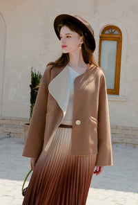 Petite Studio's Reversible Wool Jacket in Ivory & Camel