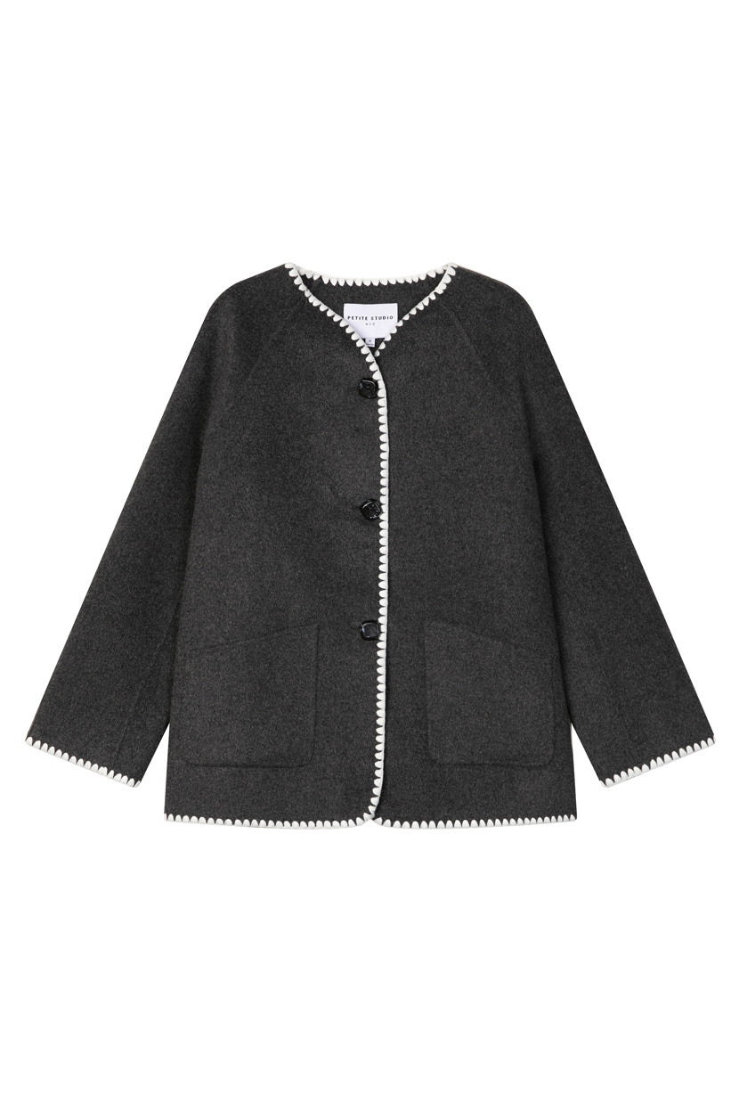 Petite Studio's Lara Wool Jacket in Charcoal